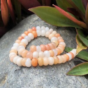 peach aventurine gemstone rondelle beads