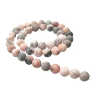pink zebra jasper 8mm round beads