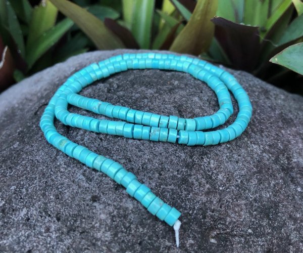turquoise gemstone wheel beads 4mm