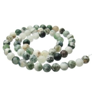 white moss agate 6mm round gemstone beads