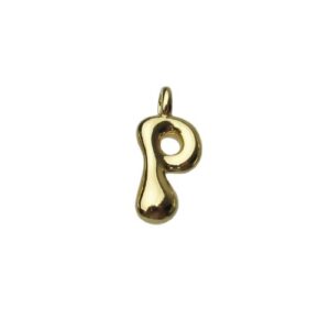 18k gold plated tarnish resistant brass bubble balloon letter charms Australia