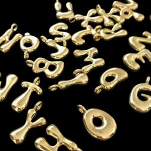 18k gold plated tarnish resistant brass bubble balloon letter charms Australia