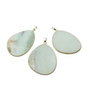 amazonite flat gemstone pendant