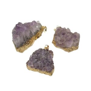 amethyst cluster crystal pendant