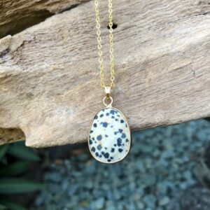 dalmatian jasper gemstone pendant