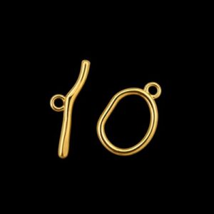 Tarnish Resistant Chunky Oval Toggle Clasp – 18K Gold Plated Stainless Steel [each]