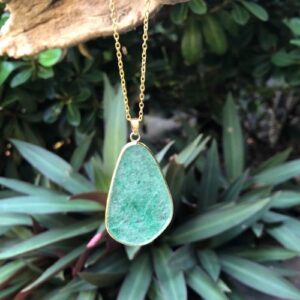 green quartz gemstone pendant