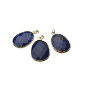 lapis lazuli gemstone pendant with 18k gold plating