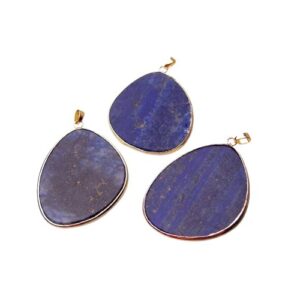 lapis lazuli gemstone pendant with 18k gold plating
