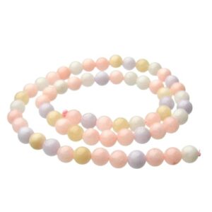 morganite jade 6mm round beads