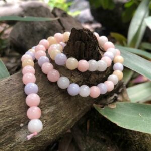 morganite jade 6mm round beads