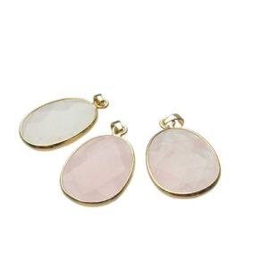 rose quartz small faceted gemstone pendant