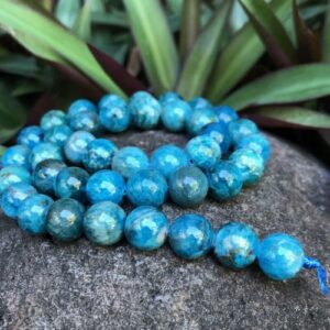 apatite 10mm round gemstone beads natural crystals