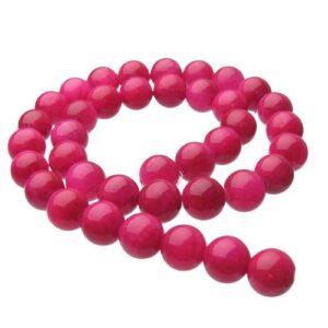 fuchsia pink dyed jade 10mm round beads