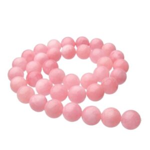pink malay jade 10mm round beads