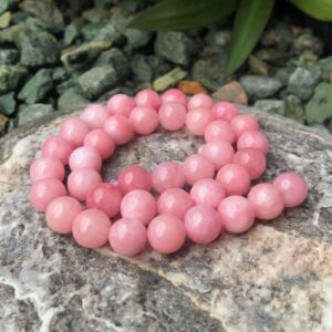 pink malay jade 10mm round beads
