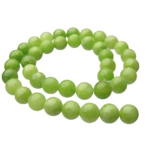 lime green malay jade gemstone round beads