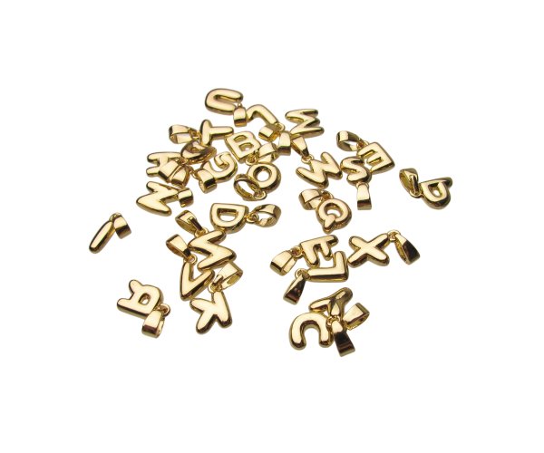 mini initial charms 18k gold