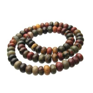 picasso jasper gemstone rondelle beads natural crystals
