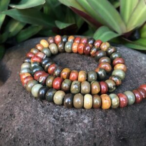 picasso jasper gemstone rondelle beads natural crystals