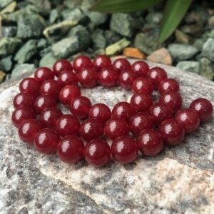 red Malay Jade 10mm round beads
