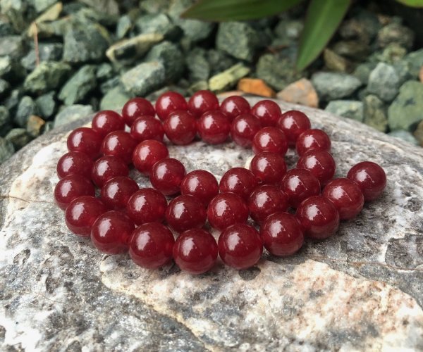 red Malay Jade 10mm round beads