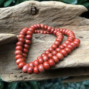 red jasper gemstone rondelle beads natural crystals
