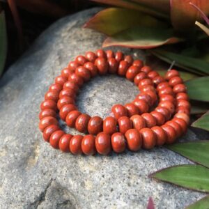 red jasper rondelle gemstone beads natural crystals