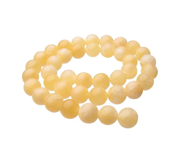 yellow jade 10mm round beads natural crystals