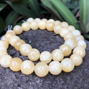 yellow jade 10mm round beads natural crystals