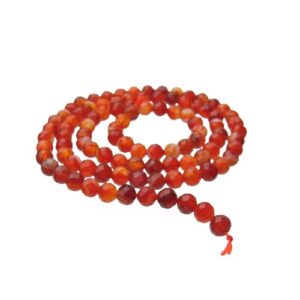 carnelian faceted 4mm gemstone round beads