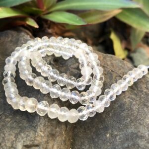 clear quartz faceted rondelle gemstone beads