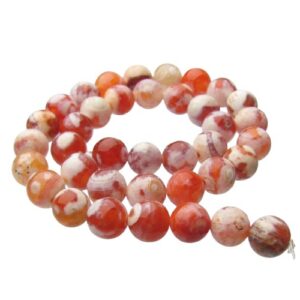 fire agate 10mm round gemstone beads