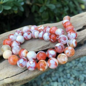 fire agate 10mm round gemstone beads