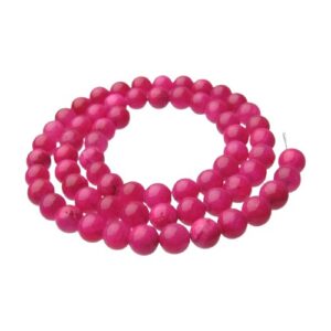 fuchsia pink malay jade round gemstone beads