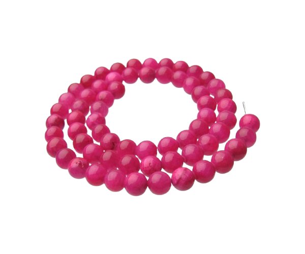 fuchsia pink malay jade round gemstone beads