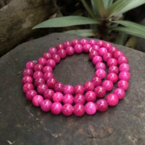 fuchsia pink malay jade round gemstone beads