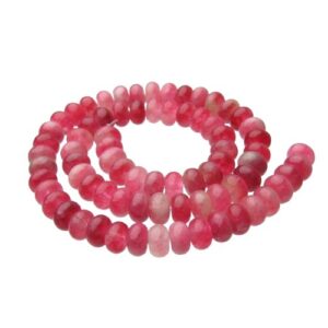 fuchsia pink dyed jade rondelle gemstone beads