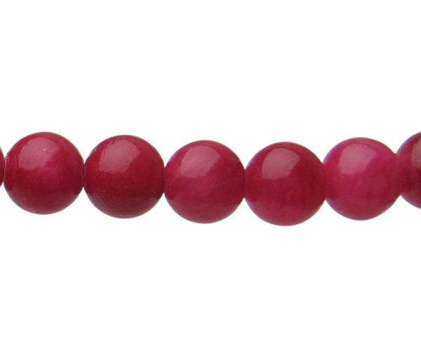 hot pink malay jade 8mm round beads