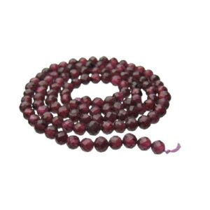 garnet faceted 4mm round gemstone beads