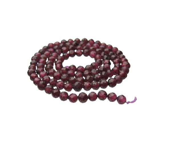 garnet faceted 4mm round gemstone beads