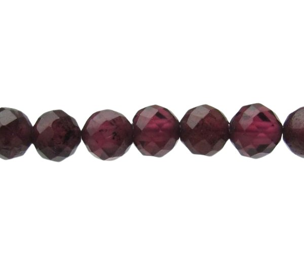 garnet faceted 4mm round gemstone beads