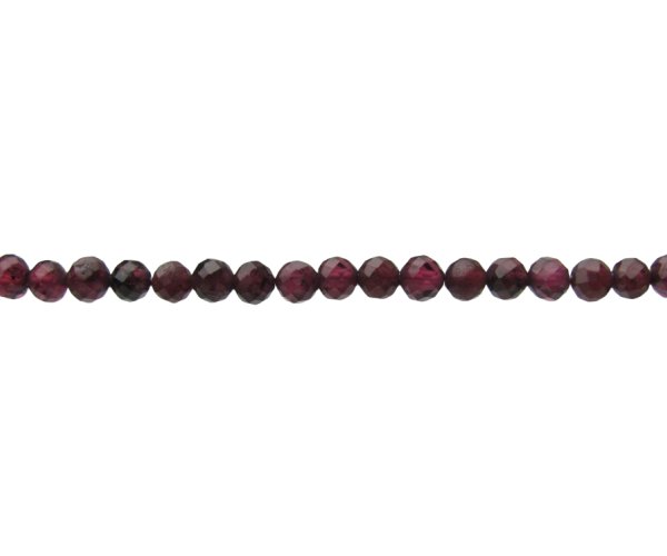 garnet faceted 4mm round gemstone beads
