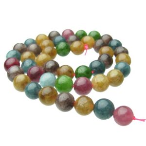 mixed jade 10mm round gemstone beads