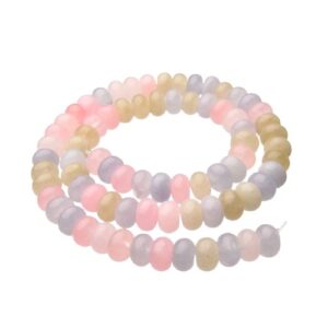 morganite jade rondelle gemstone beads