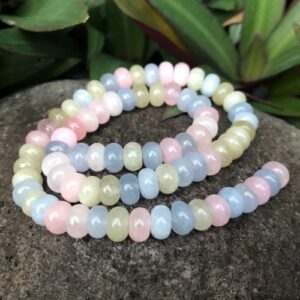 morganite jade rondelle gemstone beads