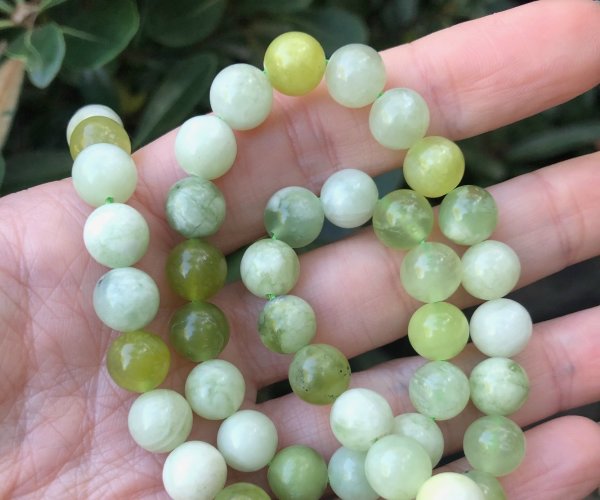 green jade serpentine 8mm round gemstone beads