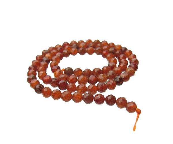 orange garnet faceted 4mm round gemstone beads Australia