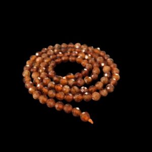 orange garnet faceted round 4mm beads