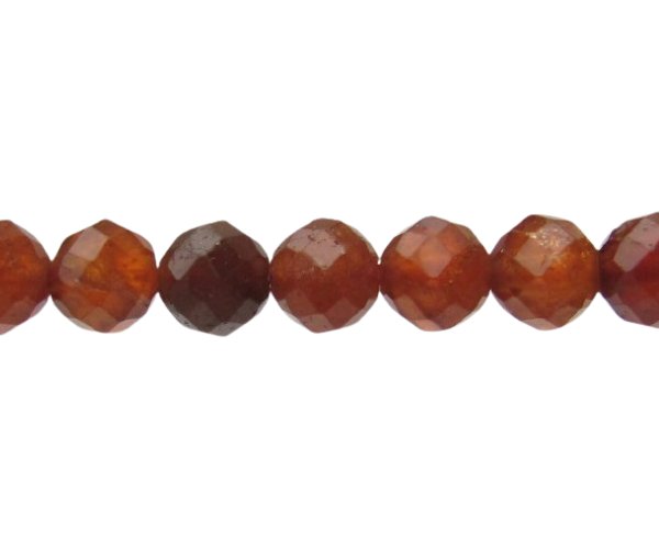 orange garnet faceted 4mm round gemstone beads Australia